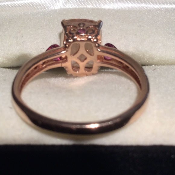 10 K ROSE GOLD PINK SAPPHIRE RING - Picture 8 of 8